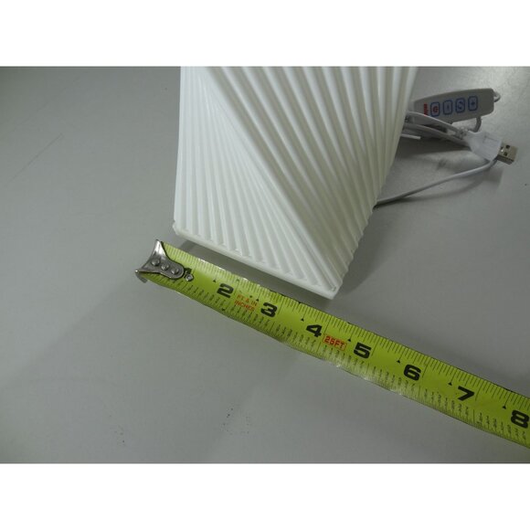 Modern Twisted White LED Table Lamp With Pleated Design 3D printed in USA - Picture 12 of 13